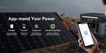 OSCAL 2400W Solar Generator PowerMax 2400 | 1872Wh Portable Power Station with 1.45H Full Charging, APP Control, Battery Backup for Home, Camping & RVs, 4800W Peak, LiFePO4 Battery, Metal & Plastic Construction