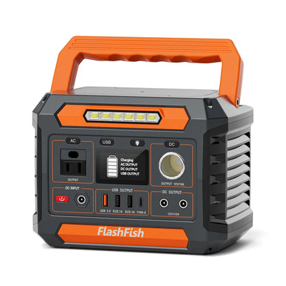 300W Portable Power Station, 230.88Wh /62400mAh Solar Generator, Regulated DC Output Backup Battery With AC Outlet, LED Light Power Station For CPAP Camping