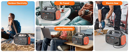 647Wh Solar Generator 600W with 200W Solar Panel - Portable Power Station, 120V Pure Sine Wave AC Outlet & 60W USB-C PD Fast, Lithium Battery Backup for Camping, RV, Home, Emergencies - Peak 1200W ()