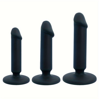 3pc/Set Silicone Suction Cup Butt Plug Easy In Dildo Anal Plugs Training Set Expandable Beginner Anal Beads Beginner Soft Silicone Anal Plugs