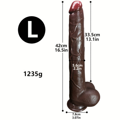 1pc Black Extra Long Dildo, Liquid Silicone Long Simulation Dildo, For Women Masturbation Dildo, Couple Sexy Adult Supplies Fake Penis