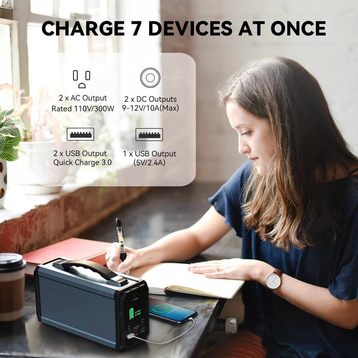 300W Solar Generator, FlashFish 60000mAh Portable Power Station Camping Potable Generator With 60W 18V Portable Solar Panel, Flashfish Foldable Solar Charger With 5V USB 18V DC Output