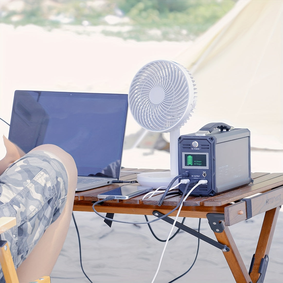60000mAh FlashFish Portable Power Station - 300W Solar Generator with 110V AC Out, DC 12V, QC USB Ports, Rechargeable by Solar Panel, Wall Outlet, Car for CPAP, Camping, Travel and More