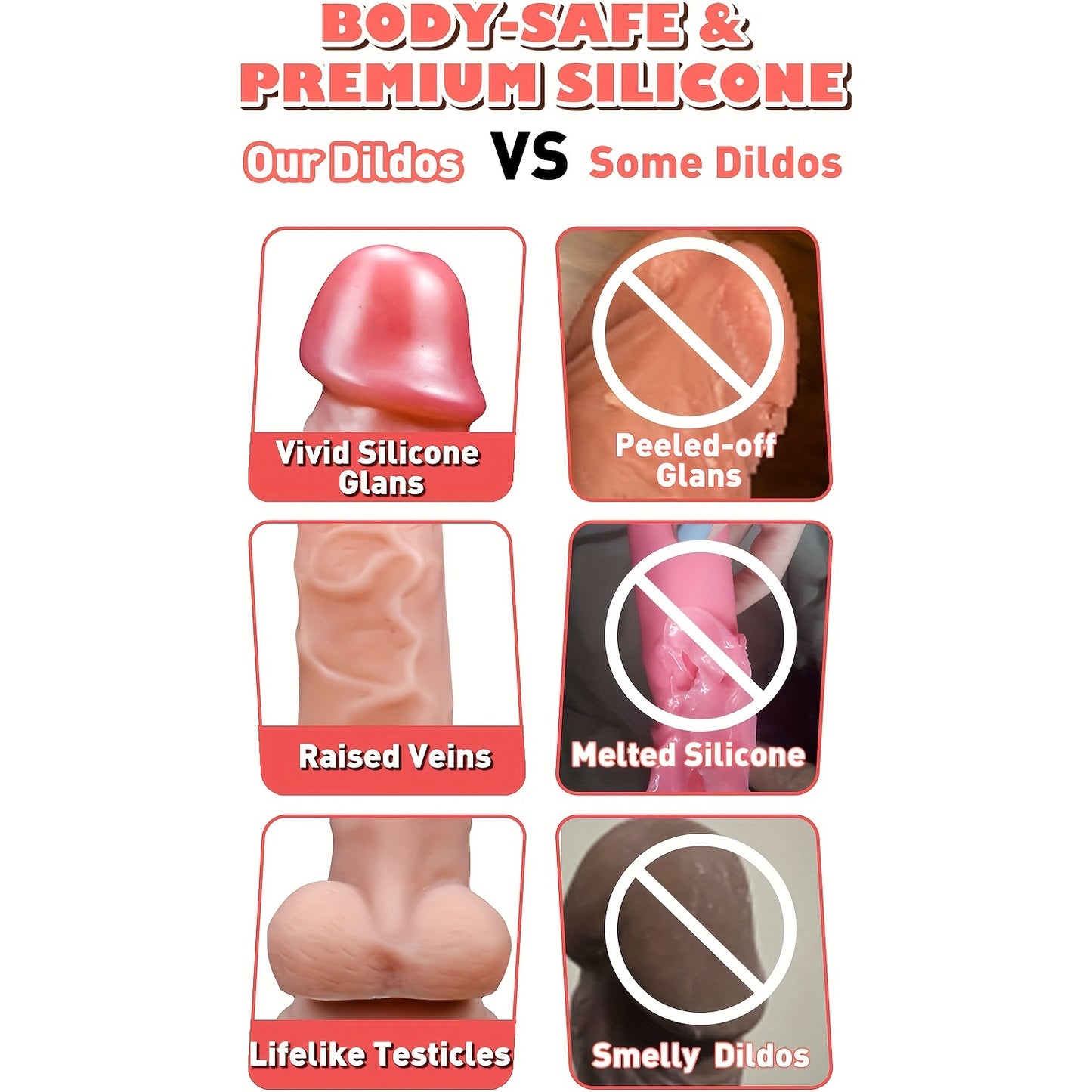 Realistic 7.3" Silicone Dildo, Flesh-Toned, Non-Latex, Waterproof PVC Material, Suction Cup Base, for Handheld Use