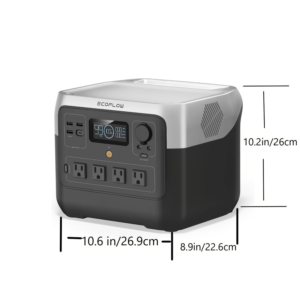 EF ECOFLOW Solar Generator RIVER 2 Pro 768, Portable Power Station 768Wh with 160W Portable Solar Panel LiFePO4 Battery Fully Charged in 70 Min, 4×AC, for Camping, RV, Home Backup