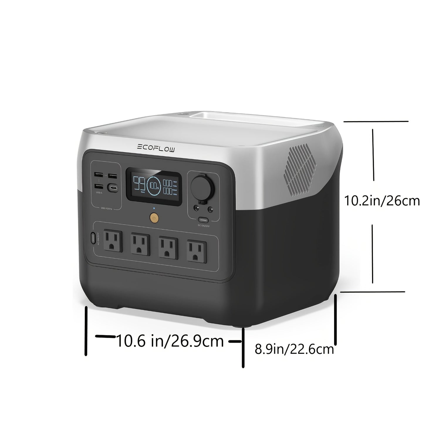 EF ECOFLOW Solar Generator RIVER 2 Pro 768, Portable Power Station 768Wh with 160W Portable Solar Panel LiFePO4 Battery Fully Charged in 70 Min, 4×AC, for Camping, RV, Home Backup