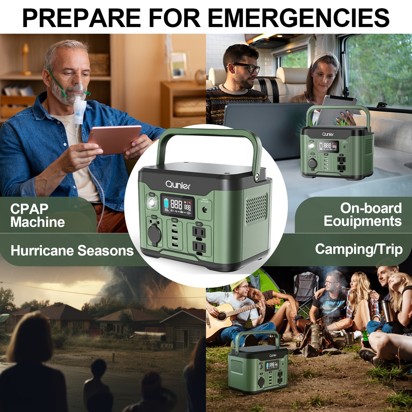 IFanze 300W Portable Power Station 296Wh 80000mAh Solar Generator with 60W PD Fast Charging, 9-Port Outlets, Digital Display & Lithium Battery for Home Backup, RV Camping, Emergency Power - Compatible with 60W/80W/100W Solar