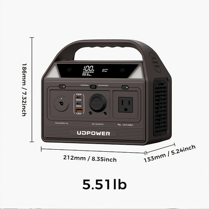 192Wh 200W Portable Power Station Solar Generator (40W Solar Panel Optional), High Capacity LiFePO4 (LFP) Battery Power Bank, with 2x 110V AC Outlets, DC USB-C Ports, LED Light, Powek Bank for Outdoor Camping Hiking Road Trip
