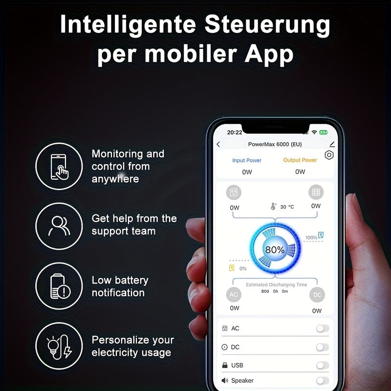 OSCAL PowerMax 6000 Solar Generator | 3600Wh/6000W Power Station with 2x500W Solar Panels, 120V/240V Split Phase Voltage AC Outlets (9000W Peak), 2400W Solar Charging, Emergency Home, Battery Backup, Plus A Bonus 30W Solar Pa