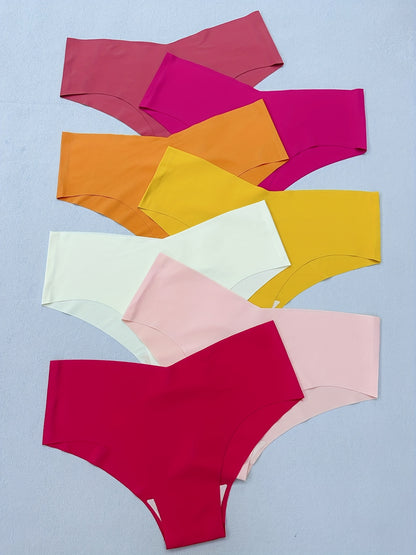7pcs Seamless Solid Briefs, Comfy & Breathable Stretchy Intimates Panties, Women's Lingerie & Underwear