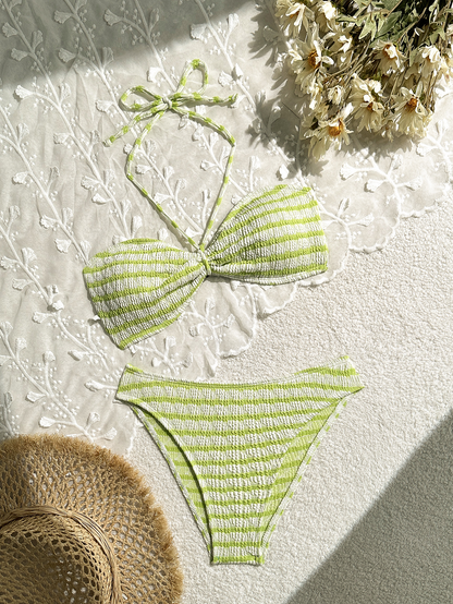 Bikini Split Striped Printed Swimsuit For Women