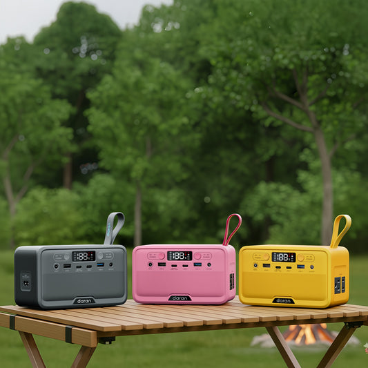 Daranener 100W 28000mAh Portable Power Station Solar Generator with AC Outlet & PD Fast Charging, Lifepo4 Battery, 89.6Wh/28000mAh Capacity, Solar-Powered Portable Charger for Home, Camping, RV, Outdoor - Compatible with Lapt