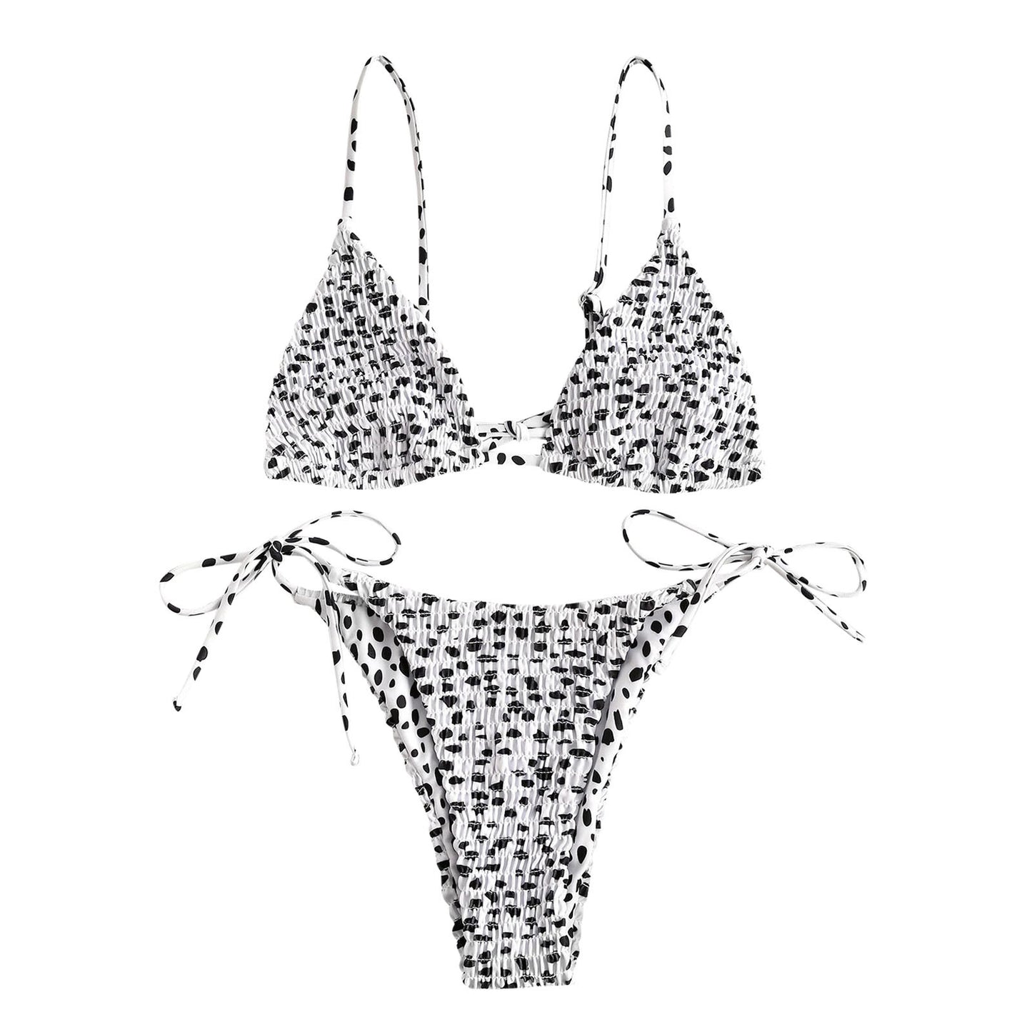 European And American Ladies Split Print Bikini Swimsuit