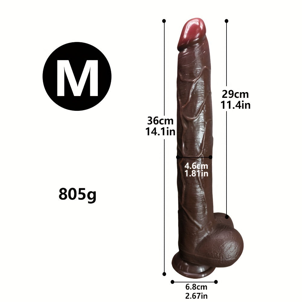 1pc Black Extra Long Dildo, Liquid Silicone Long Simulation Dildo, For Women Masturbation Dildo, Couple Sexy Adult Supplies Fake Penis
