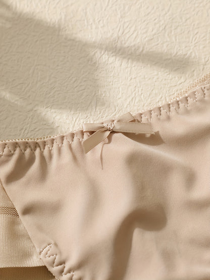 3pcs Mesh Stitching Thongs, Soft & Comfy Stretchy Intimates Panties, Women's Lingerie & Underwear