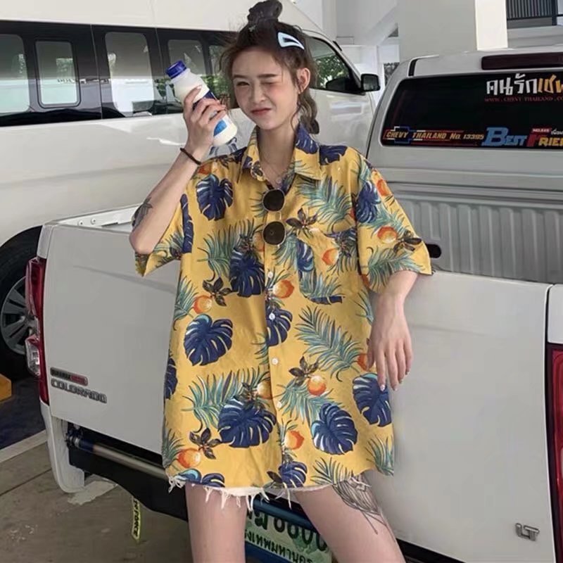 Women's Loose Casual Hawaiian Floral Shirt