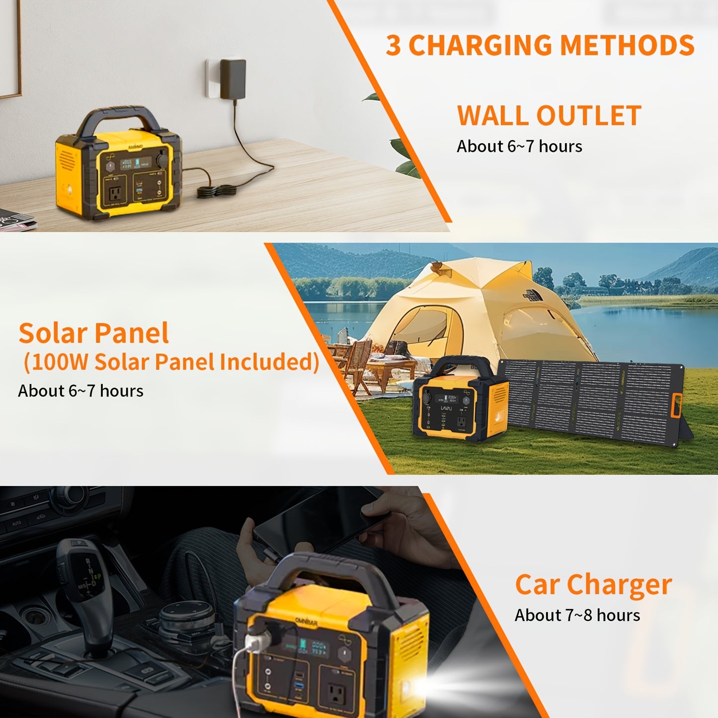 INNOVATIVE LIFE Portable Solar Generator 300W (peak 600W)/294WH With 100W Foldable Solar Panel Plug Charger Suitable For Hydraulic, Outdoor, Camping, Emergency Power, RV