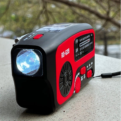 Solar Hand Crank Generator With Flashlight Function