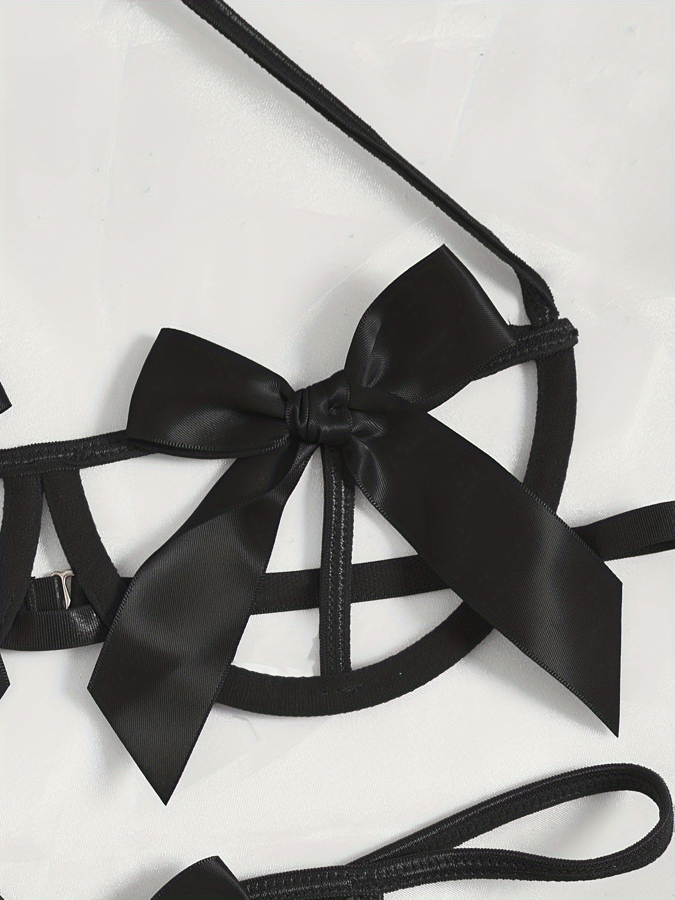 Seductive Lingerie Set - Alluring Halter Neck Strappy Bra with Adjustable Straps, Sultry Cut Out Thong with Revealing Design - Designed for Women, Exuding Sensuality and Confidence, Luxurious Lingerie for Intimate Moments, Co