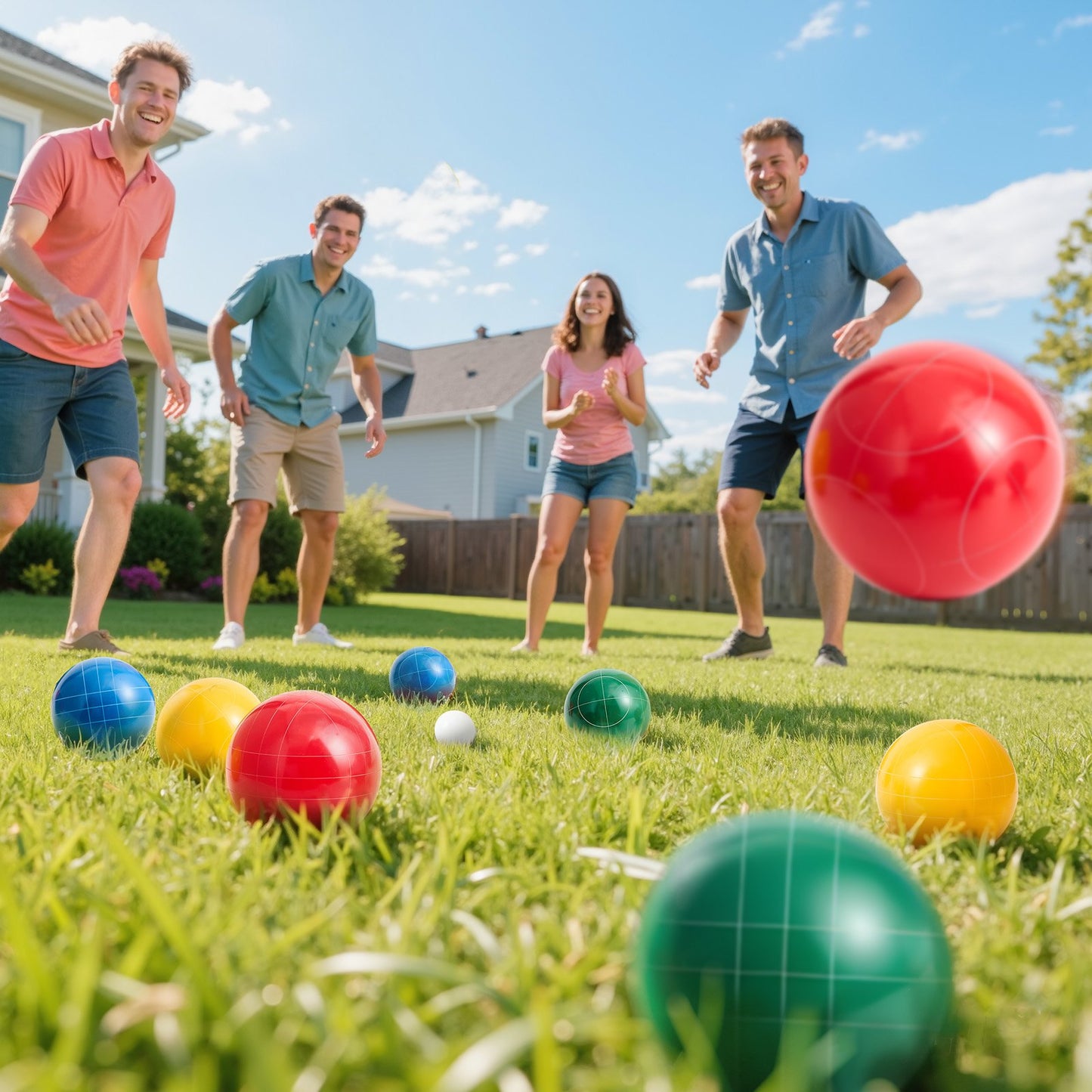 Bocce Ball Set Bocce Ball Game Set 90 Mm 8 Resin Balls 4 Colors For Beach