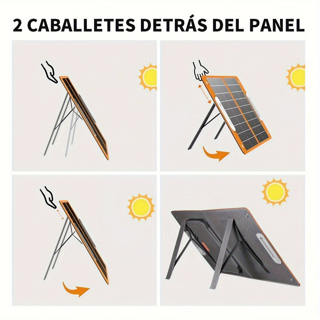 Camping Power Station With Solar Panel Portable, 120W Battery Power Generator With 60W Solar Panel, 98Wh/26400mAh Lithium Battery Bank With 110V AC Outlet, Solar Generator Kit For Home, RV, Outdoor, Travel, Emergencies