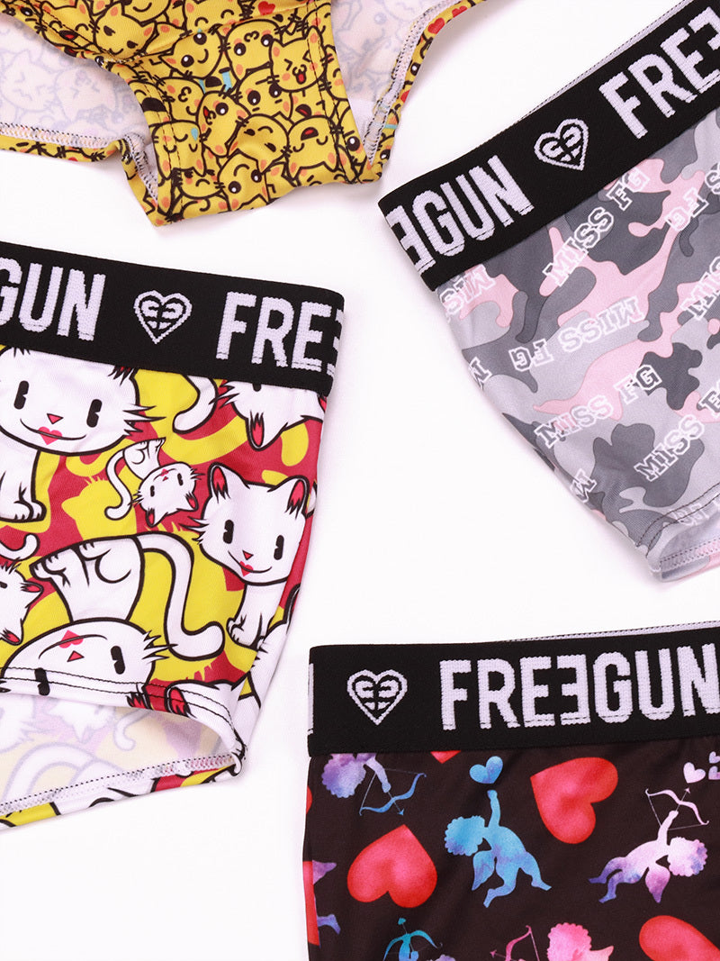 5pcs Soft & Comfortable Cartoon Print Boy Shorts - Women's Lingerie & Underwear with Cute Designs, Breathable Fabric, and Relaxing Fit for Everyday Wear