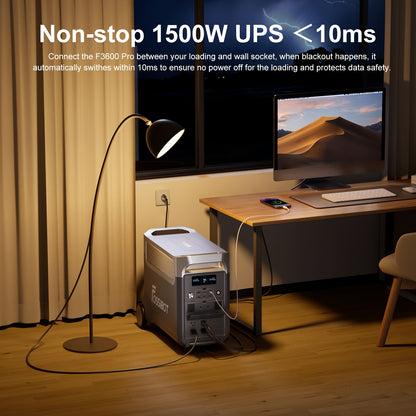 FOSSiBOT F3600 Pro Solar Generator, 3840 Wh LiFePO4 Portable Power Station, 3 X 230 V AC Output 3600 W 7200 W Peak, Storm Generator, Fast Power Storage, Charging, Travel Power Station, Outdoor Road Trips, Christmas, Festival,