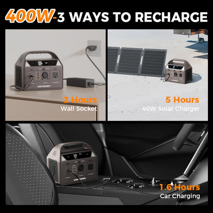 192Wh 200W Portable Power Station Solar Generator (40W Solar Panel Optional), High Capacity LiFePO4 (LFP) Battery Power Bank, with 2x 110V AC Outlets, DC USB-C Ports, LED Light, Powek Bank for Outdoor Camping Hiking Road Trip