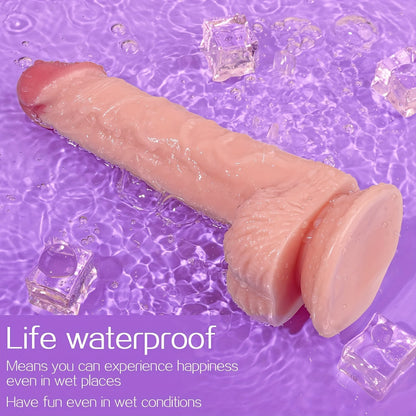7-Inch Realistic Silicone Dildo With Strong Suction Cup - Waterproof, Latex-Free For Hands-Free Play - Ideal For Beginners & Couples