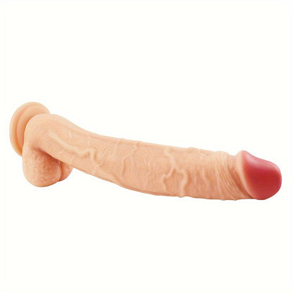 12 INCH Liquid Silicone Realistic Dildo Skin Feeling Huge Penis Suction