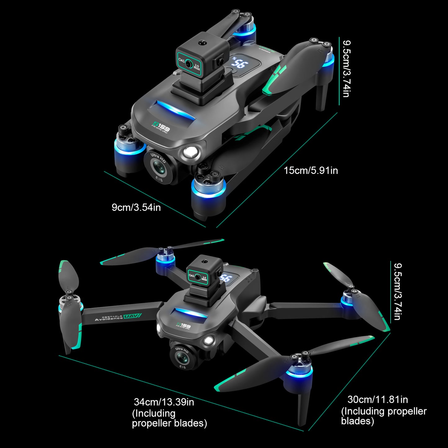 S159 Drone - 5G Wifi 8k Camera Aerial Photography With Screen Remote Controller