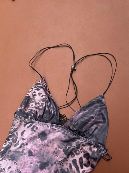 Vibrant Floral Print Mesh Babydoll Dress - Flowy Slip Style with Breathable Fabric, Delicate Butterfly Pattern, Backless Design, and Sultry Appeal - Exclusively for Women, Lingerie and Underwear Collection, Perfect for Everyd