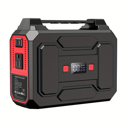 39600mAh Portable Power Station - High-Capacity Small Solar Generator (Without Panel), With 110V AC Outlet, DC Port, USB-C Port, 3 USB Output, LED Light - Portable Battery Pack For Home, Outdoor Adventures, Road Trip, Camping