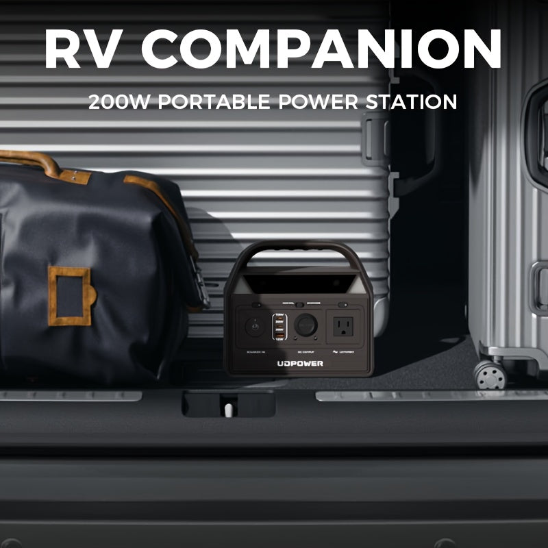 192Wh 200W Portable Power Station Solar Generator (40W Solar Panel Optional), High Capacity LiFePO4 (LFP) Battery Power Bank, with 2x 110V AC Outlets, DC USB-C Ports, LED Light, Powek Bank for Outdoor Camping Hiking Road Trip