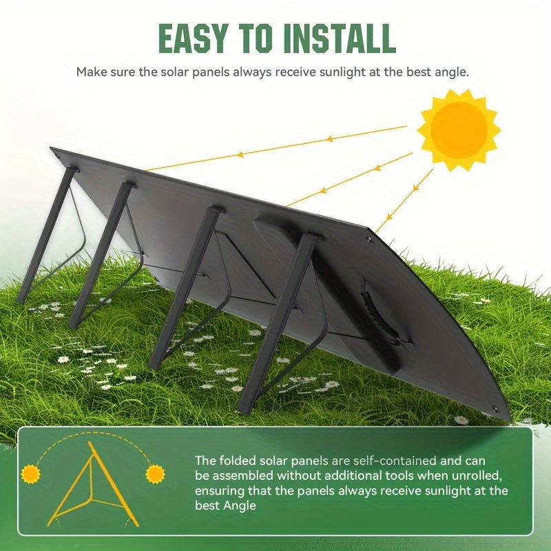 1600W 1024Wh Solar Generator, 100W/200W Portable Foldable Solar Panel Charger, LiFePO4 Battery UPS, Supports Series/parallel Connection (comes with Ten Adapters), Widely Used In Solar Home Systems, Suitable for Blizzard Home